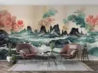 3D Abstract Mountain Watercolor Self-adhesive Removeable Wallpaper Wall Mural