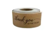 1200 Pieces X 'Thank You' Label Adhesive Rectangle Stickers 25X75mm Roll