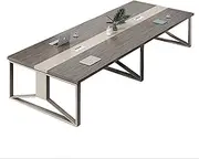 HOLGVE Conference Table, 118.1W X 58.1D Inch Meeting Desk, for Office Seminar Room, Metal Frame, Rectangular Computer Table, Only Table