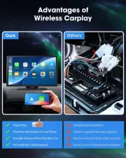 Wireless Car Stereo with Carplay, Backup Camera, 9-Inch GPS Navigation, Android