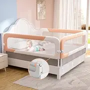 omzer Toddlers Bed Rails for King Bed - 3 Packs Bed Guard Rail Adjustable Height & Foldable Baby Safety Bed Railing 78.7x78.7x74.8 Designed for King Size Beds