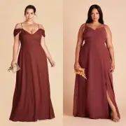 Birdy Grey Devin Convertible Chiffon Rosewood Bridesmaid Maxi Dress Plus XXL NWT