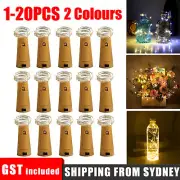 UP 20PCS LED Fairy Wine Bottle String Light Cork Copper Wire Xmas Wedding Party