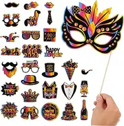 PACKOVE 1 Set Year Party Photo Props Funny Happy Year Decorations Durable Photo Props for Festive Celebrations Easy Setup Multi Occasion Use