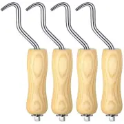 4Pk Rebar Wire Twister Tie Tool Metal Wire Twisting Fence Tool w/ Wooden Handle