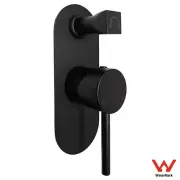 Matt Black Round Lollypop Bath Spa Shower Diverte Wall Mixer Tap Pin Handle