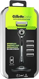Gillette Labs With Peeling Bar, 1 Handle - 5 Refill Knives, Travel Case and Holder, 6 x 5 Pieces
