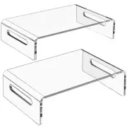 2 Pack Monitor Stand Riser Acrylic Monitor Stand for Computer Laptop Printer