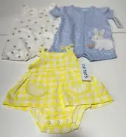 Carter’s Baby Clothes Infant Size 3 Months Yellow Lemon Blue Easter Bunny Sun