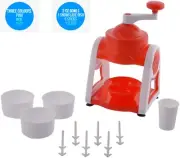 Portable Ice Crusher & Snow Cone Maker, Hand Crank Shredding Snow Cone Maker