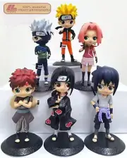 Anime ninja Shippuden Kakash Sasuke Gaara 6pcs Big eye cute PVC Figure Toy Gift