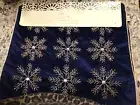 Cynthia Rowley Table Runner Centerpiece 14”x36" Blue Gold Beaded NWT