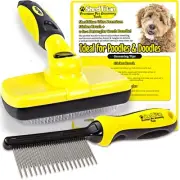 Slicker Dog Brush for Goldendoodles, Poodles & Dematting Pet Comb Value Kit -...