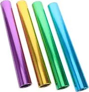 PartyKindom 4pcs Lightweight Aluminum Relay Sticks for School Races Precision Electroplated Sports Equipment with Enhanced Grip for Track Events and Outdoor Competitions