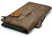 Genuine Leather case fo Iphone 14 13 12 11 Pro Max Wallet Book Xs crocodile Ston