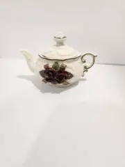 Vintage Cornerstone Creations Mini Ceramic Decorative Tea Pot Floral Pattern