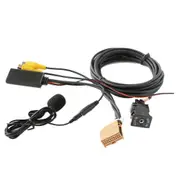 12V MMI 2G Car Bluetooth AUX Cable Adapter Music Audio Mic for Q7 A6 A8 2006-2008 J523 Only for AV1 AV2 mode black