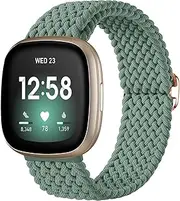 Getino Braided Stretchy Band Compatible with Fitbit Sense Band/Sense 2/Versa 4/ Versa 3 Bands Women Men, Soft Nylon Elastic Accessories, Strap for Fitbit Sense/Sense 2/ Versa 4/ Versa 3 Watch, Parent