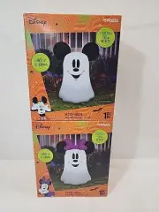 Disney Gemmy Halloween Mickey & Minnie Mouse Ghost Inflatables 3.5ft Set NIB