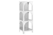 Design Square Wilkins Arched Cube 3-Levels Tall Bookcase Display Shelves White