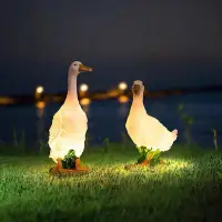 在飛比找Yahoo!奇摩拍賣優惠-太陽能發光鴨子燈戶外庭院燈園林動物燈田園裝飾燈網紅led白鵝