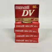 Maxell Mini DV Cassette Digital Video 60 Minutes For Camcorders 5 Pack New