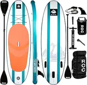 [Roc] Inflatable Stand Up Paddle Boards with Premium SUP Paddle Board Accessories, Wide Stable Design, Non-Slip Comfort Deck for Youth & Adults