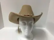 Toucan Collection N.Y. Beige 100% Wool Felt Western Cowboy Hat NWT