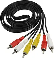 Ruilogod Triple 3 Male RCA Composite Audio Video DVD TV AV 1.5M Cable