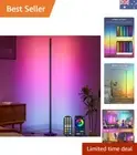 Smart RGB LED Corner Floor Lamp - 16 Million Colors, Height Adjustable, Music...