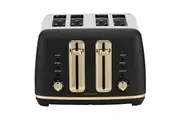 Morphy Richards Ascend Adjustable 4 Slice Toaster w Crumb Tray 2000W Gold Black