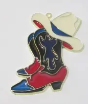 COWBOY BOOTS WITH HAT SUNCATCHER (WESTERN SUNCATCHERS)
