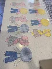 Country Or Farm Boy/girl doll pattern Quilt fabric panel 5 Boys 5 Girl Dolls