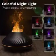 Cute Aroma Volcano Fire Flame Diffuser Humidifier Aromatherapy Essential Oil USB