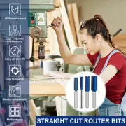 4Pcs 1/4inch Shank Straight Cut Router Bit Double Flush Trim Bit Set·-