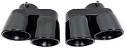 Compatible For BMW X5 X6 X7 Quad tip 2019 To 2024 G05 G06 G07 Muffler Carbon Fiber Exhaust tip Tip Nozzle Exhaust Head(Black A)