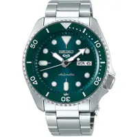 在飛比找PChome24h購物優惠-SEIKO 精工 5 Sports 綠面鏈帶機械錶 4R36