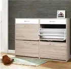 36 Pairs Shoe Cabinet Rack 2 Tier Organisers Storage Shelf Drawer Cupboard Wood