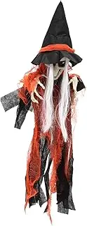 MERRYHAPY Creepy Ghost Decorations for Halloween Haunted House Prop Hanging Ghost Orange Witch