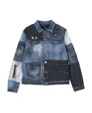 Quilting details denim jacket 12 Blue