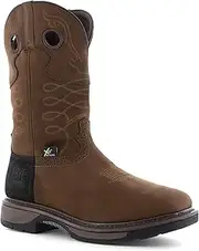 [FRYE] Men's The Safety-Crafted Western Boot Work, Brown, 8