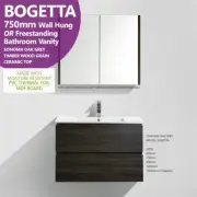 *SALE* Bogetta 750mm Grey Oak PVC Thermal Foil Timber Wood Grain Vanity