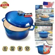 4.5 QT Aqua Blue Enameled Cast Iron Dutch Oven - Stylish and Versatile Cookware