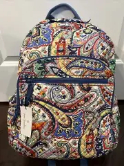 NEW Vera Bradley HARBOR PAISLEY Campus Backpack School College Book Bag