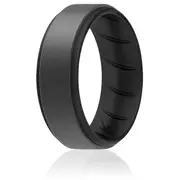 ROQ Silicone Wedding BR Step Ring - Black-Grey by ROQ for Men - 11 mm Ring