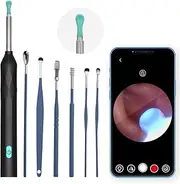 Viviendo Ear Wax Removal Endoscope, Earwax Remover Tool with Ear Camera HD, Clean & Pick Wax Kit, Tyoe-C Rechargeable WiFi Otoscope with 6 LED Lights, Ear Cleaner Scope - Black
