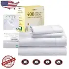 Pinstriped Cooling Bed Sheet Set - Full Size, Durable, and Soft 400 Thread Count