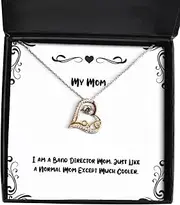 Funny Mom Gifts, I am a Band Director Mom. Just Like a, Best Birthday Love Dancing Necklace Gifts For Mom From Daughter, Funny mom gift ideas, Funny mom gifts, Funny mothers day gifts, Funny mothers, Sterling Silver, Cubic Zirconia