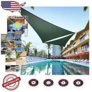 Custom 10' x 16' Green Triangle Sun Shade Sail - Heavy Duty UV Block Canopy