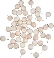 Happyyami 120Pcs Wooden Round Head Push Pins Multi Function Thumb Tacks for Cork Board Wall Decoration Easy to Use for Photos Notes and Documents